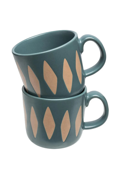 Tasse Art Deko blau