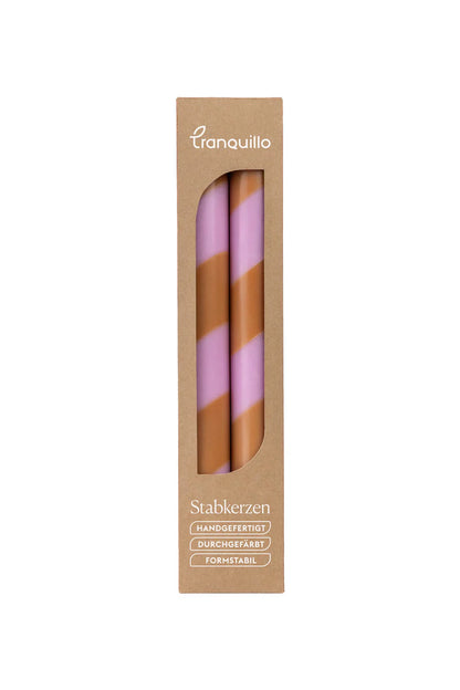 Stabkerzen GLUMI TWIST 2er-Set Rosa