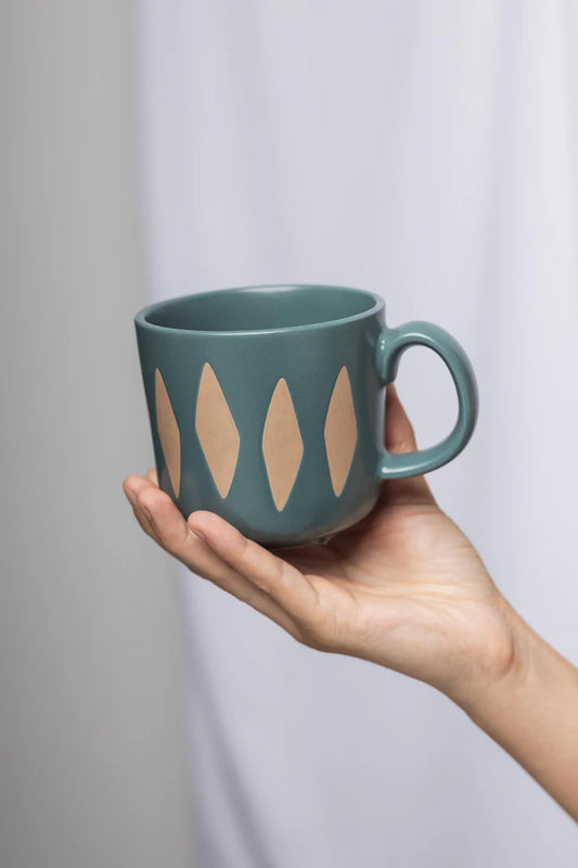 Tasse Art Deko blau