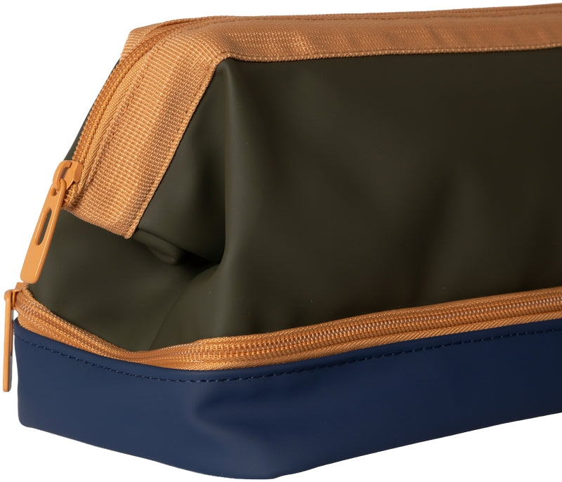 Kulturtasche / Kosmetiktasche Grün, Navy Blau