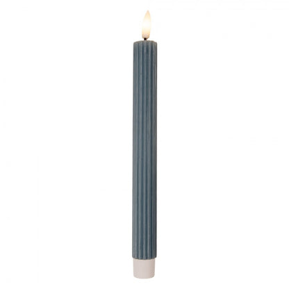 LED Stabkerze mit Rillen Blau