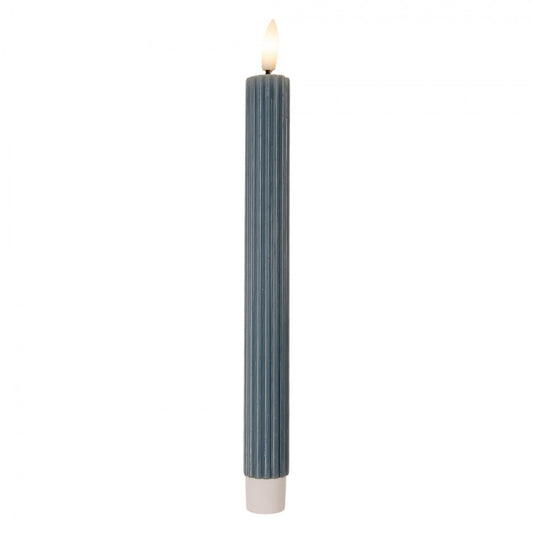 LED Stabkerze mit Rillen Blau