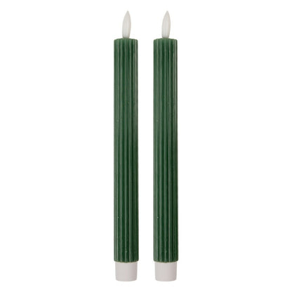 LED Stabkerze mit Rillen Grün