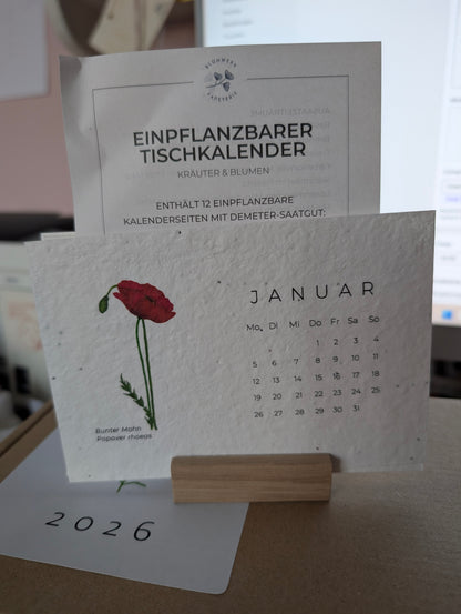 Einpflanzbarer Tisch-Kalender 2026