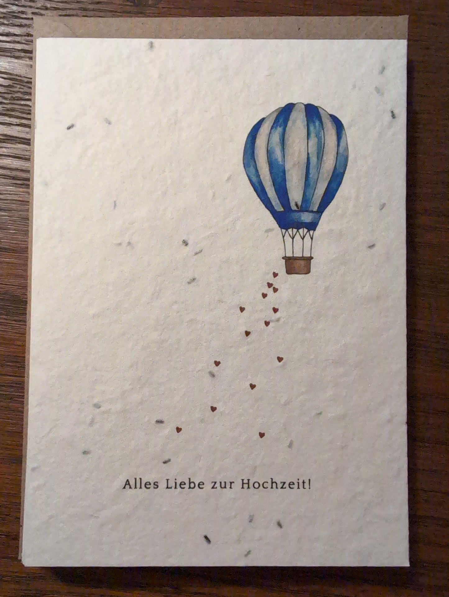 Einpflanzbare Grußkarte mit Umschlag ALLES LIEBE ZUR HOCHZEIT! Ballon