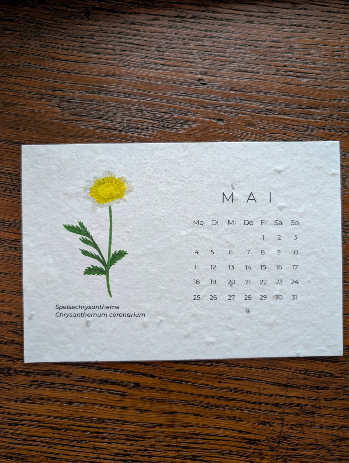 Einpflanzbarer Tisch-Kalender 2026