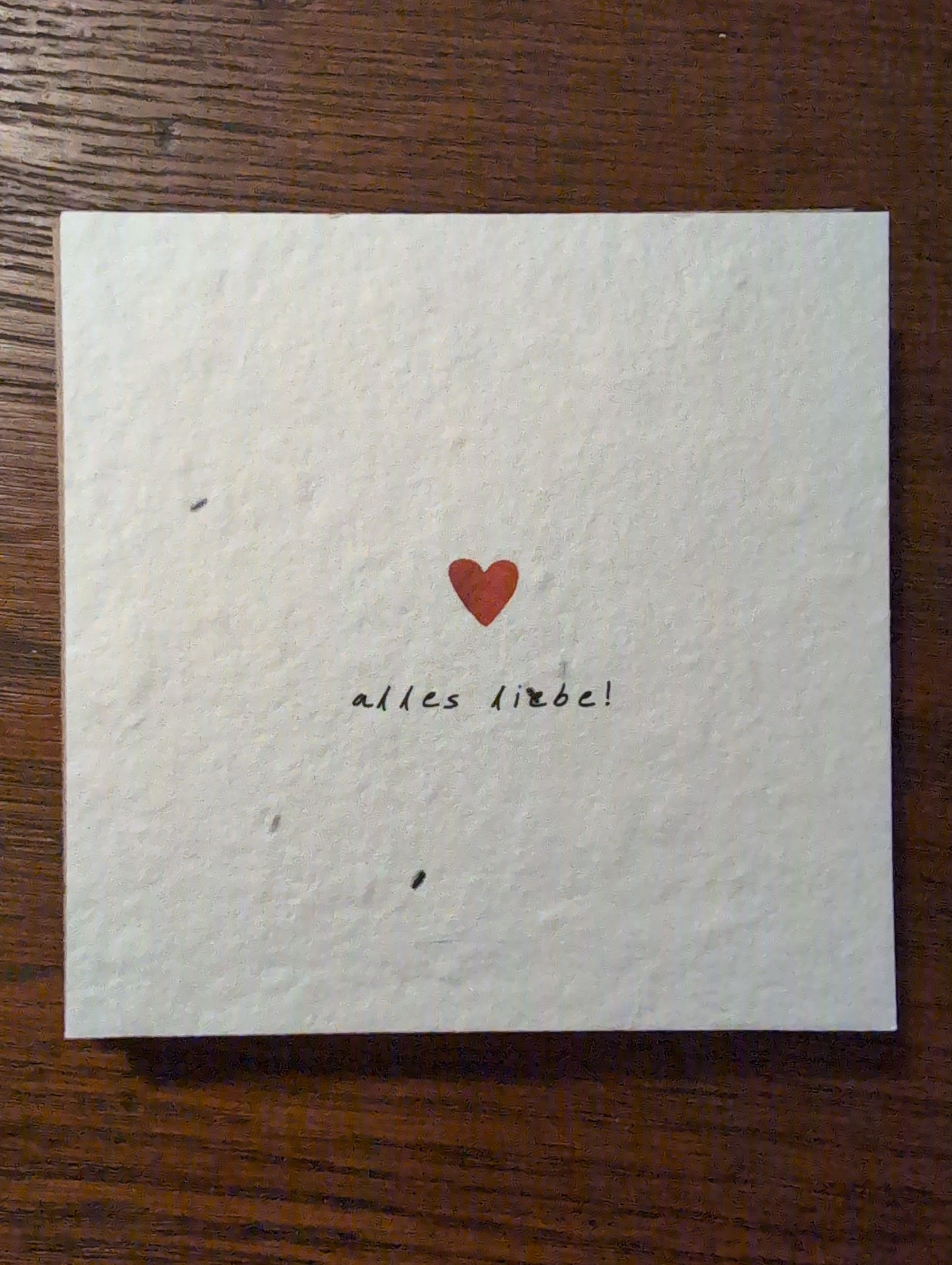 Einpflanzbare Grußkarte mit Umschlag ALLES LIEBE quadratisch