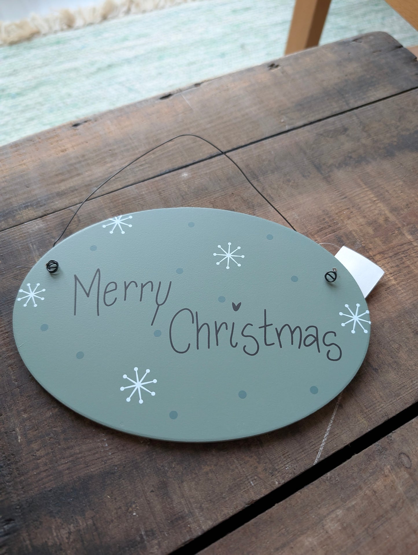 Schild "Frohe Weihnachten" / "Merry Christmas"