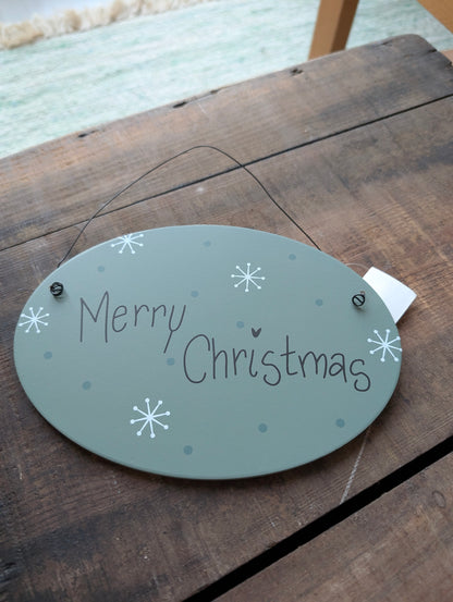Schild "Frohe Weihnachten" / "Merry Christmas"