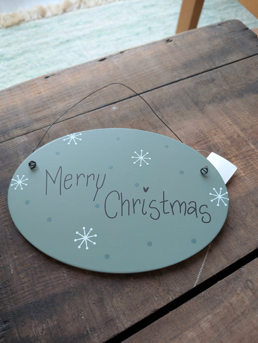Schild "Frohe Weihnachten" / "Merry Christmas"