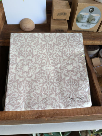 Serviette mit Muster rosa