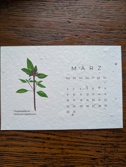 Einpflanzbarer Tisch-Kalender 2026