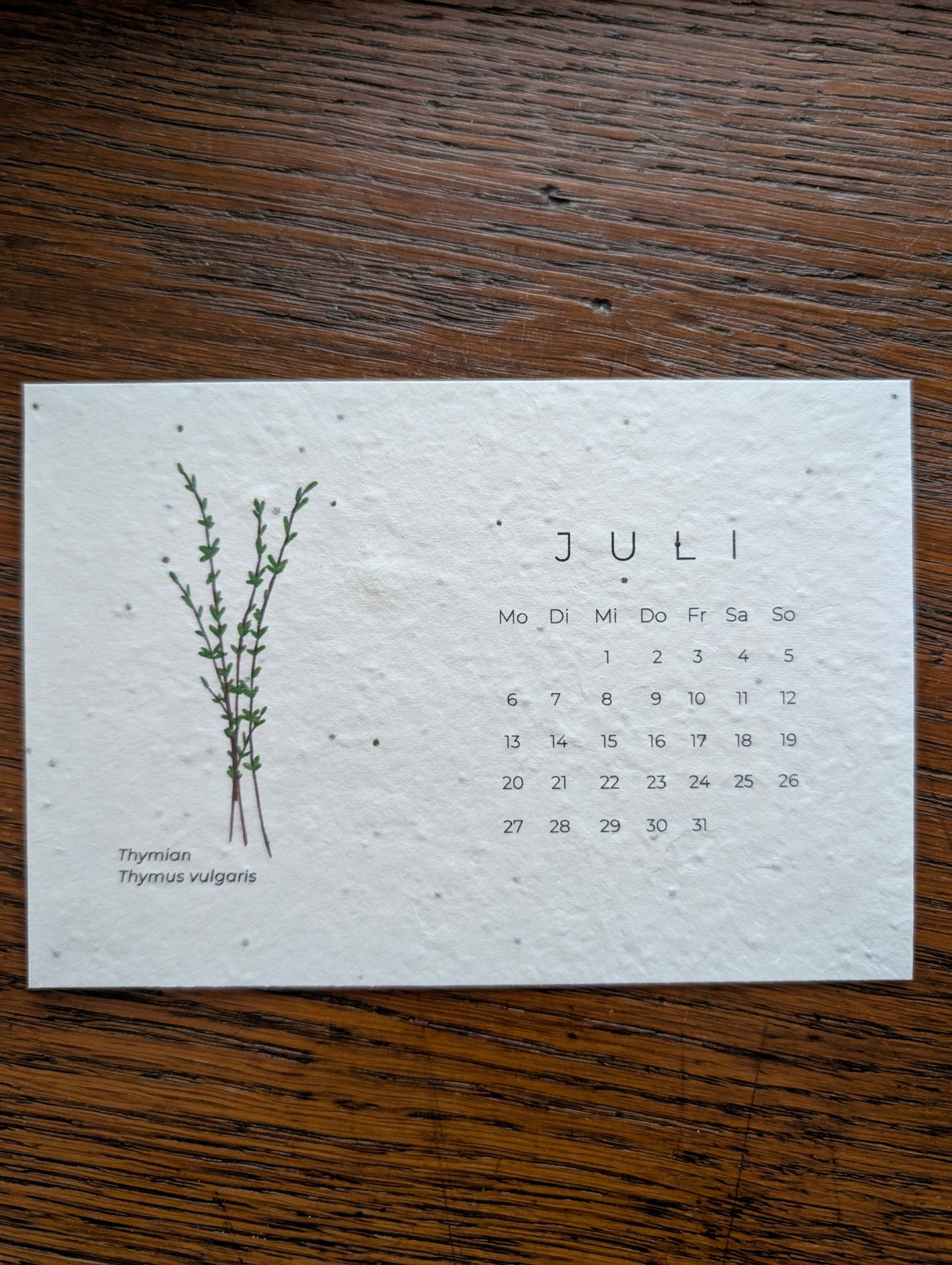 Einpflanzbarer Tisch-Kalender 2026