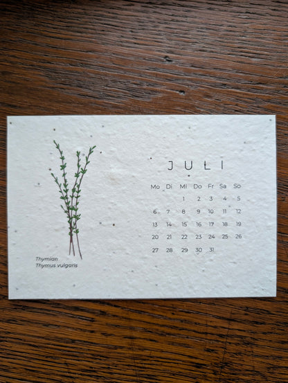 Einpflanzbarer Tisch-Kalender 2026