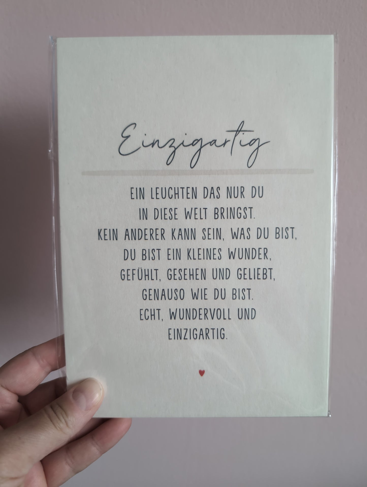 Postkarte groß. Einzigartig