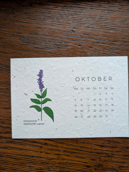 Einpflanzbarer Tisch-Kalender 2026