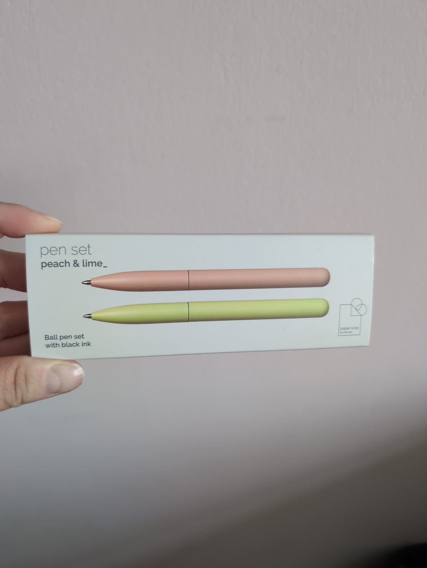 Pen Set peach & lime