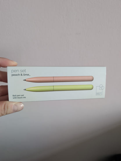 Pen Set peach & lime