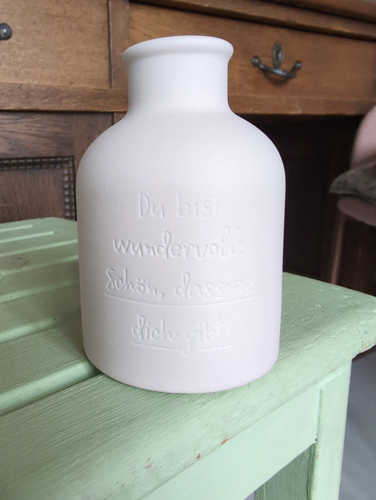Vase " Du bist wundervoll