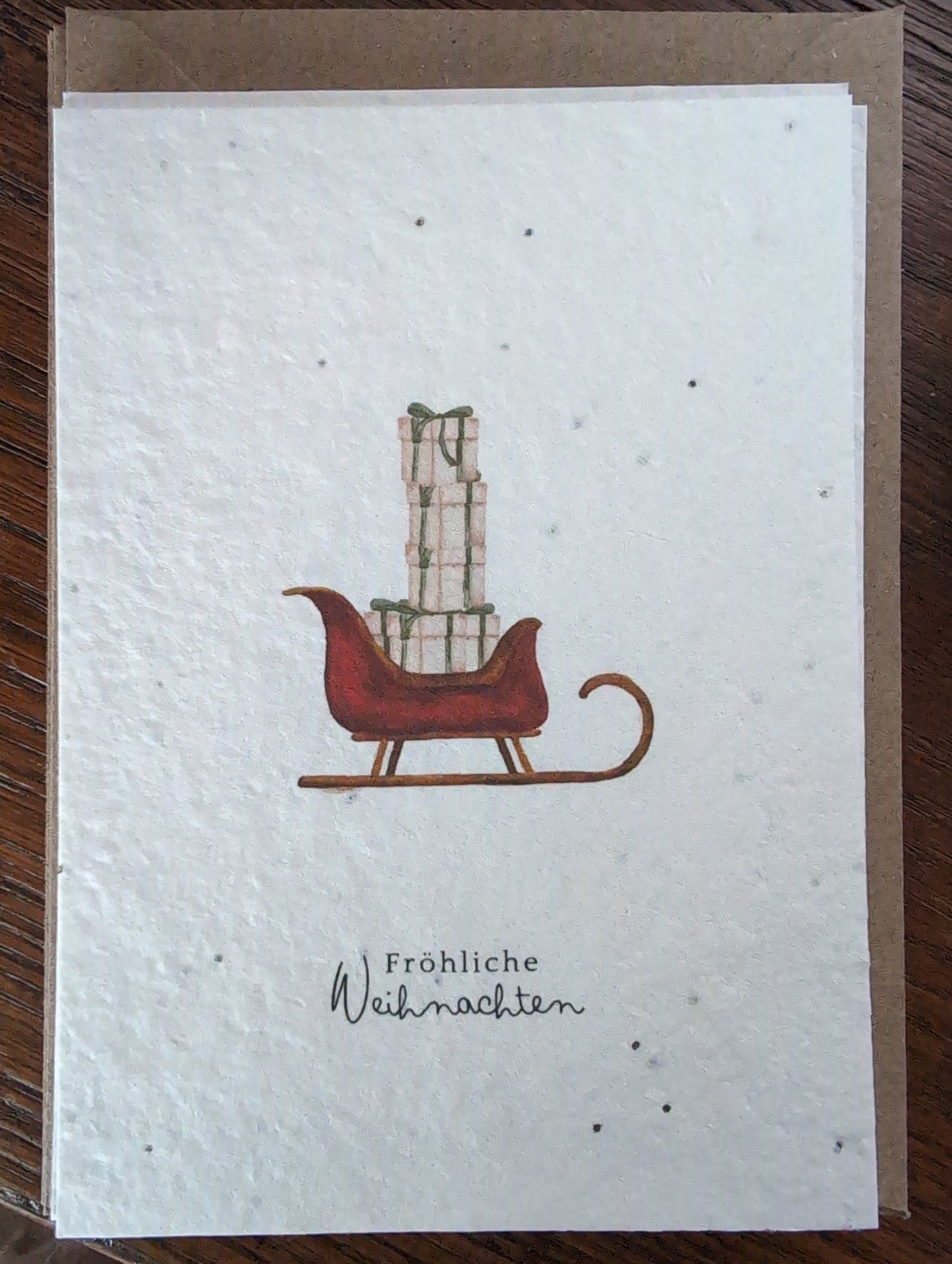 Einpflanzbare Grußkarte mit Umschlag FRÖHLICHE WEIHNACHTEN