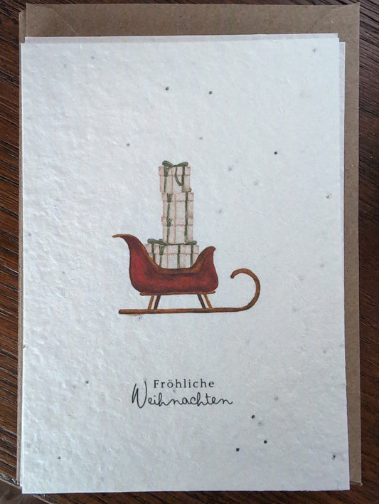 Einpflanzbare Grußkarte mit Umschlag FRÖHLICHE WEIHNACHTEN