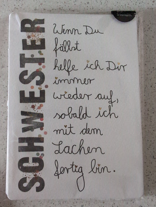 Postkarte "Schwester"