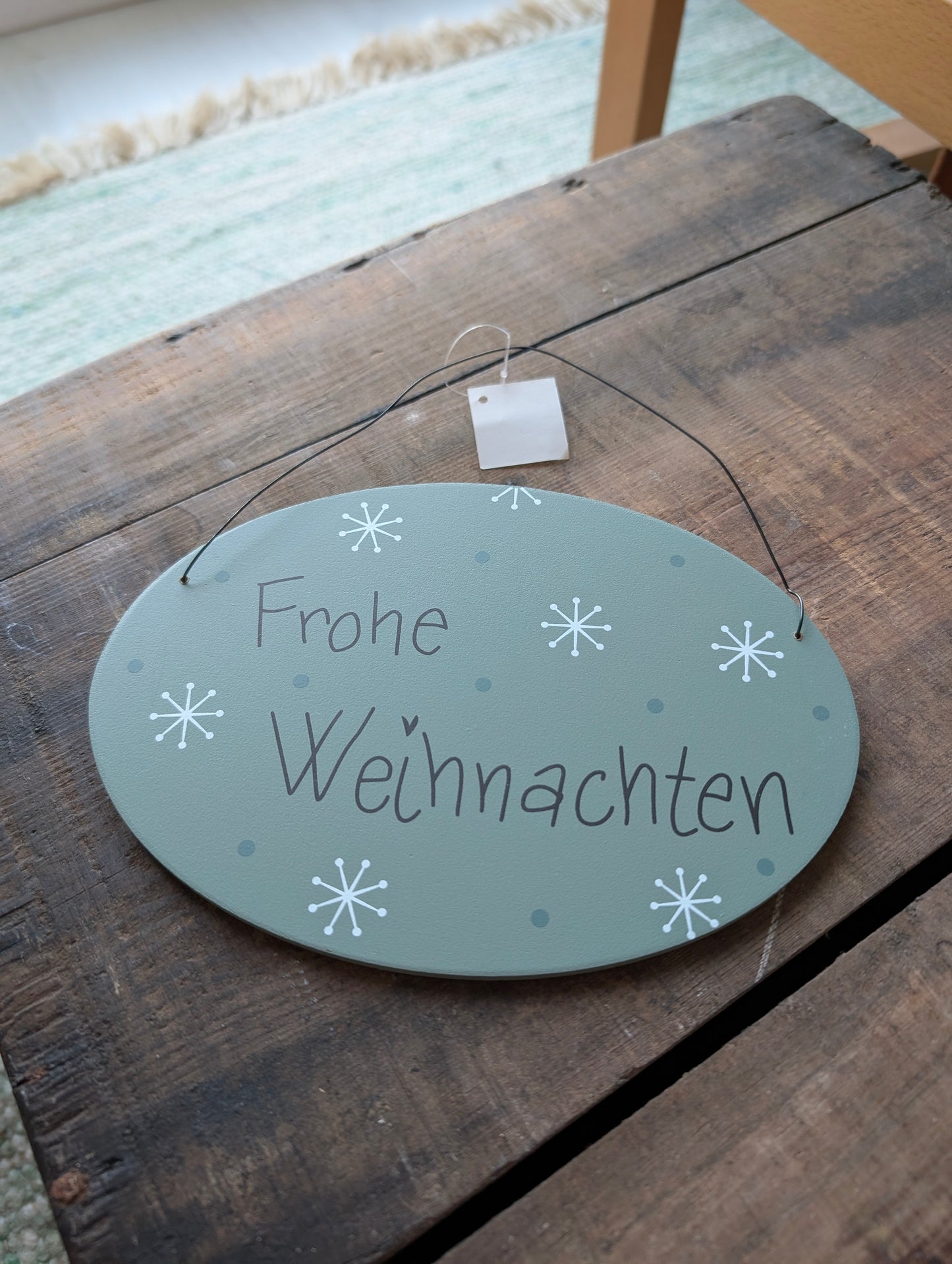 Schild "Frohe Weihnachten" / "Merry Christmas"