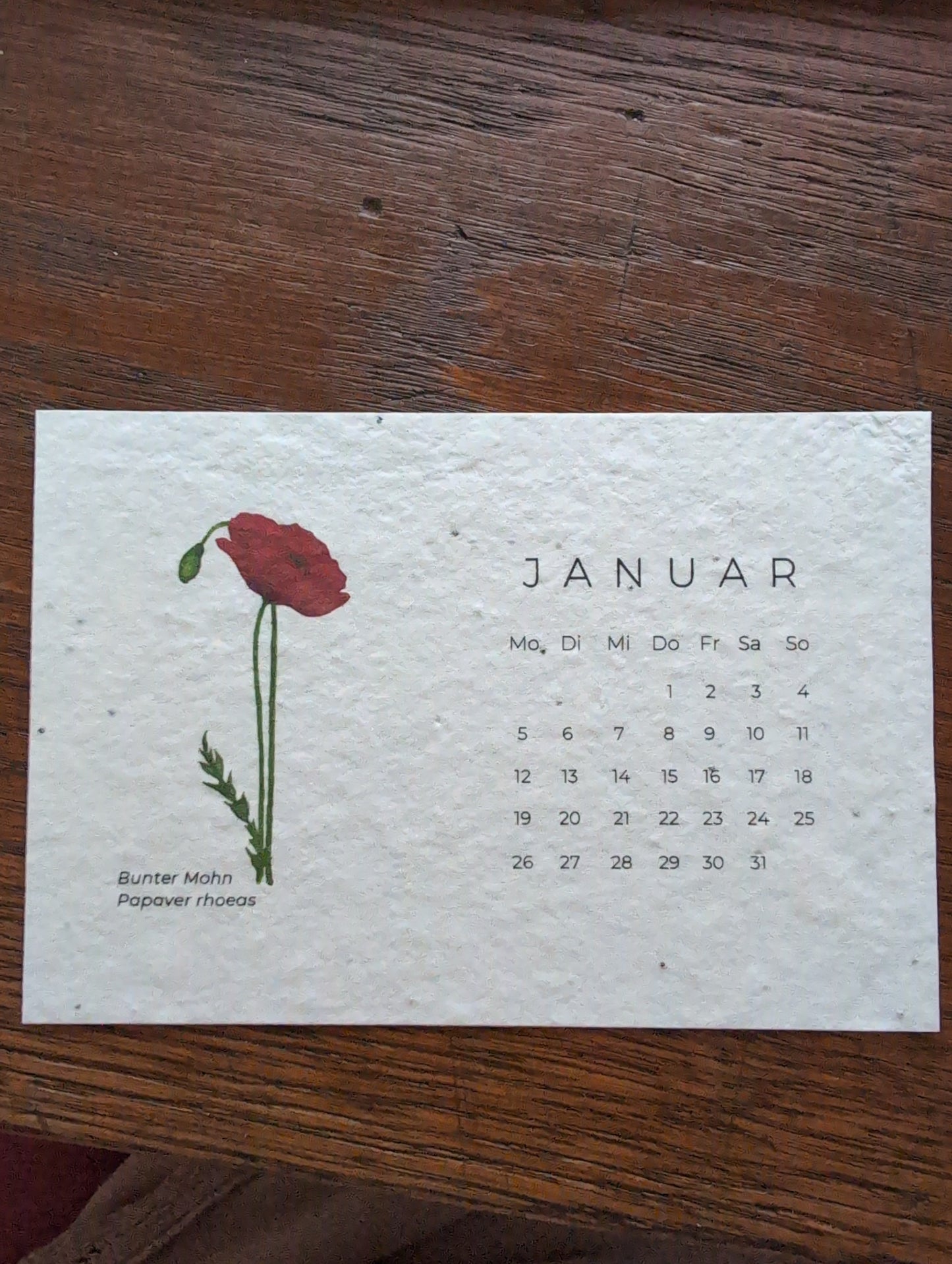 Einpflanzbarer Tisch-Kalender 2026