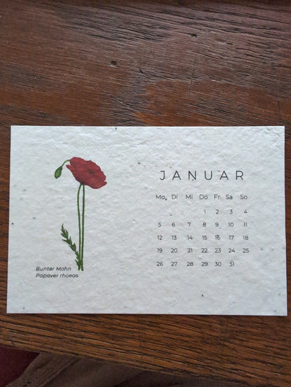 Einpflanzbarer Tisch-Kalender 2026