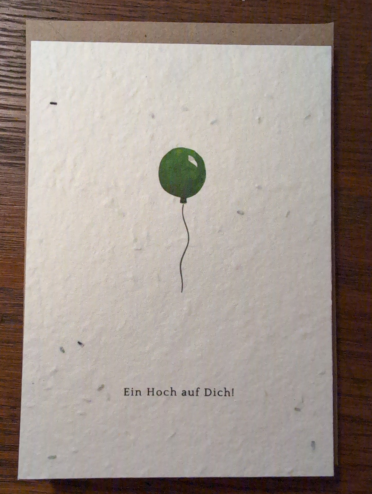 Einpflanzbare Grußkarte mit Umschlag EIN HOCH AUF DICH!