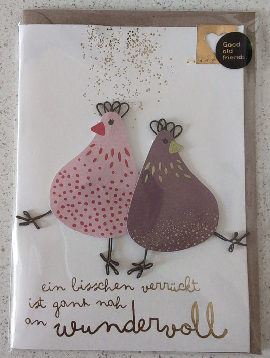 Crazy Chicken Karte. Ein bisschen verrückt...