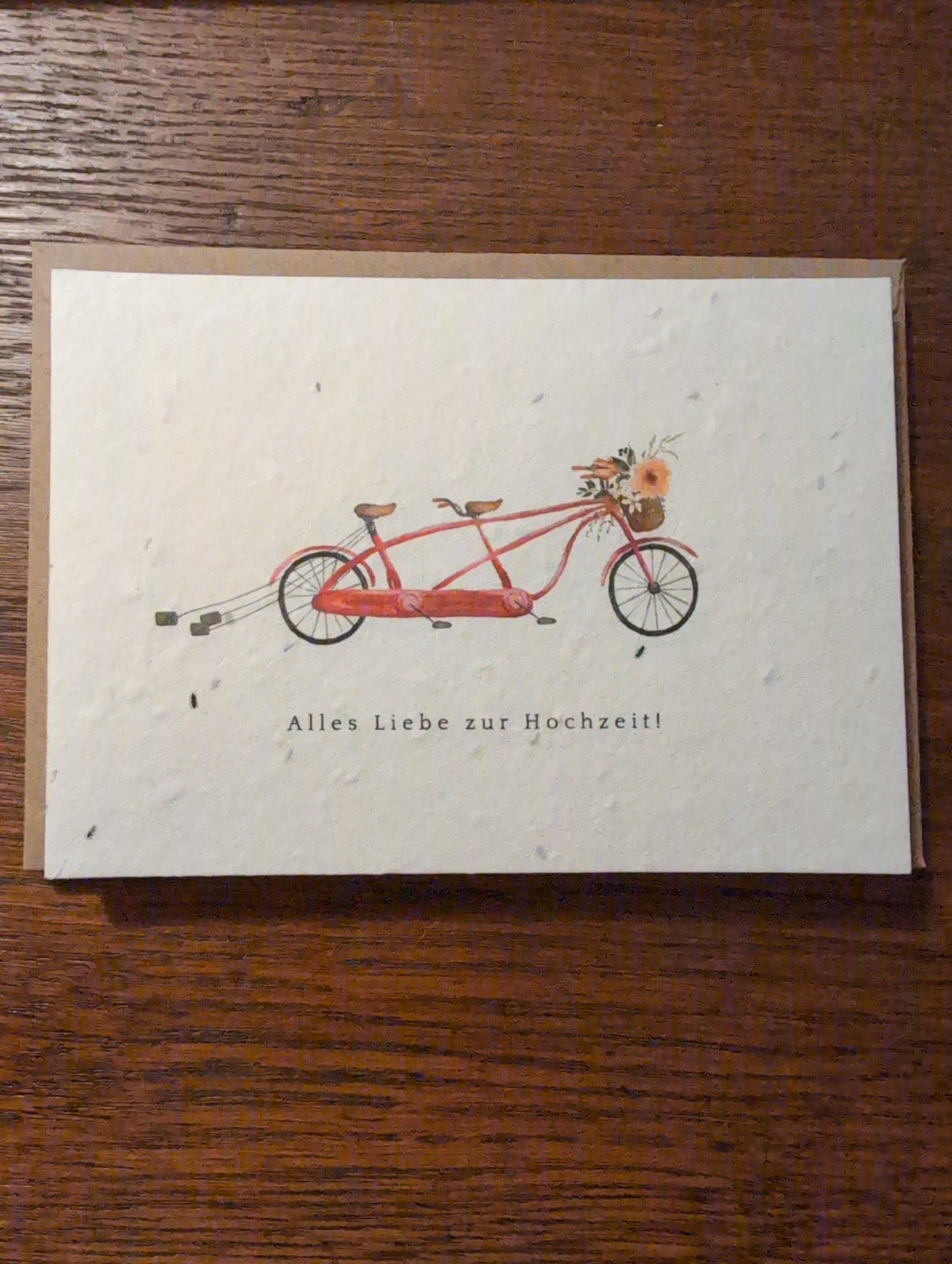 Einpflanzbare Grußkarte mit Umschlag ALLES LIEBE ZUR HOCHZEIT!