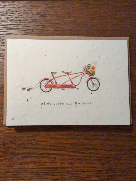Einpflanzbare Grußkarte mit Umschlag ALLES LIEBE ZUR HOCHZEIT!