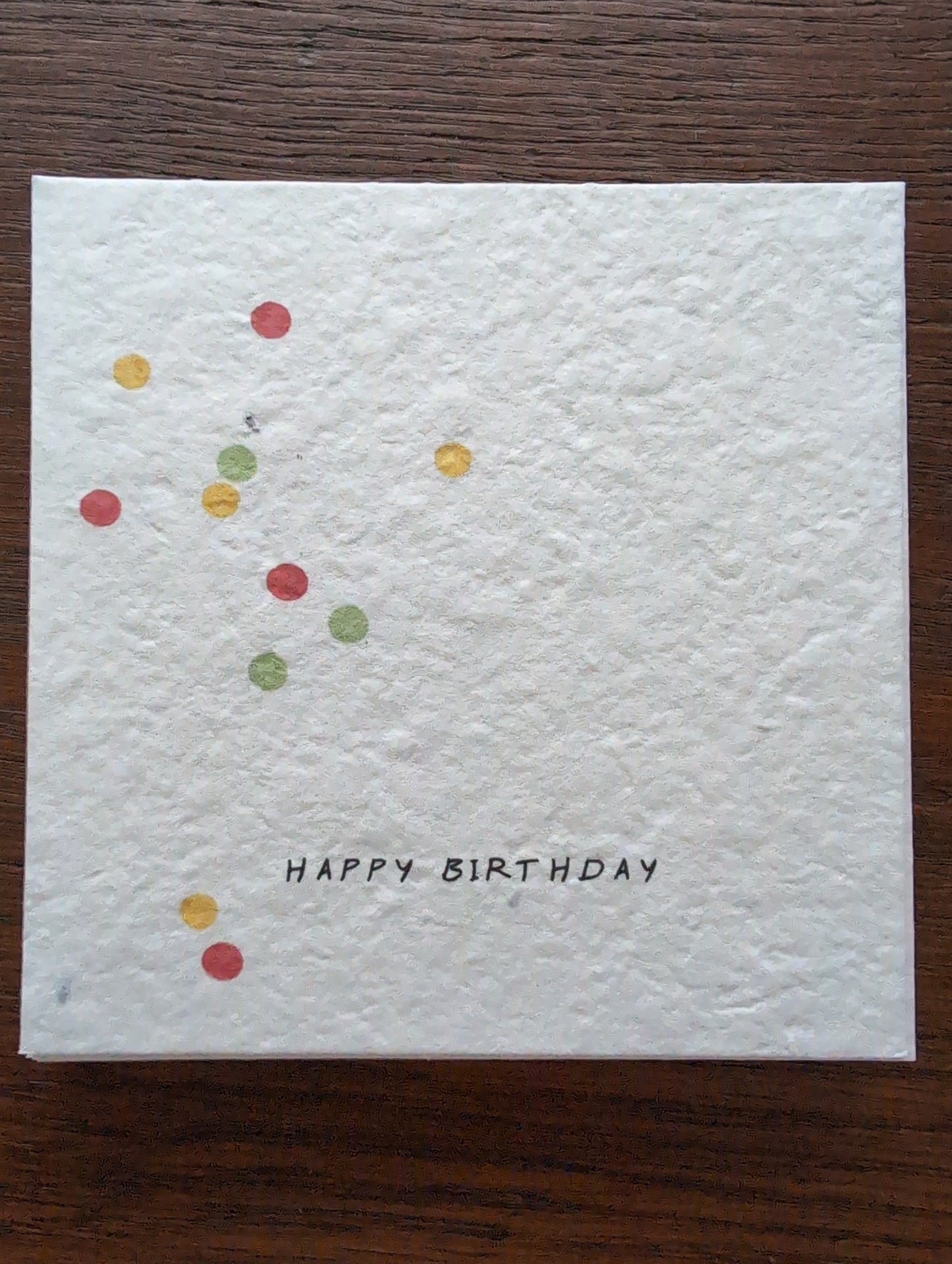 Einpflanzbare Grußkarte mit Umschlag HAPPY BIRTHDAY quadratisch