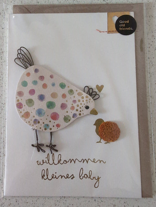 Crazy Chicken Karte. Willkommen kleines..