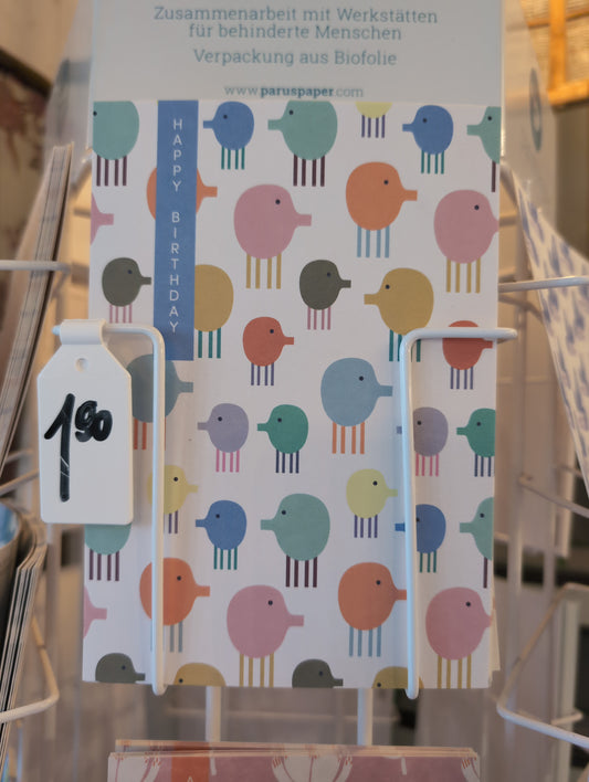 Postkarte „HAPPY BIRTHDAY funny heads“