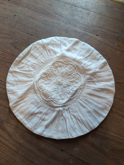 Kissenbezug rund 50cm "zart rose", "creme"