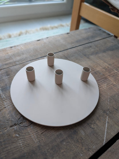 Adventskranz / Kerzenhalter beige