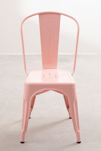 Stuhl aus Stahl Rosa