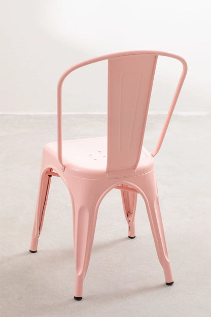 Stuhl aus Stahl Rosa