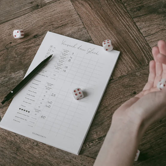 Block "Versuch dein Glück" Kniffel