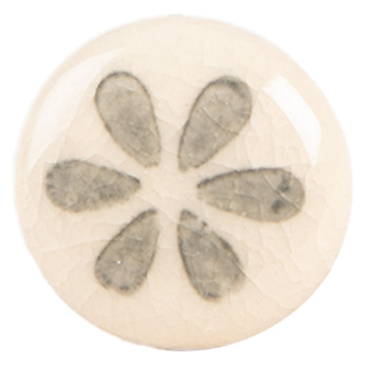 Möbelknopf Beige mit grauem Muster