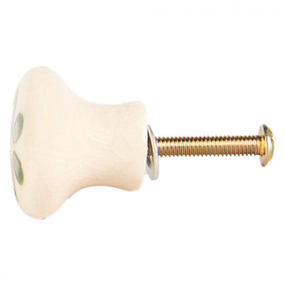 Möbelknopf Beige mit grünem Muster