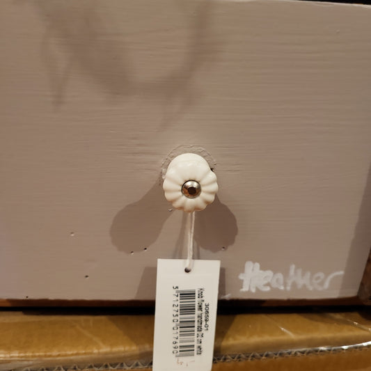 Möbelknopf Blume klein weiss