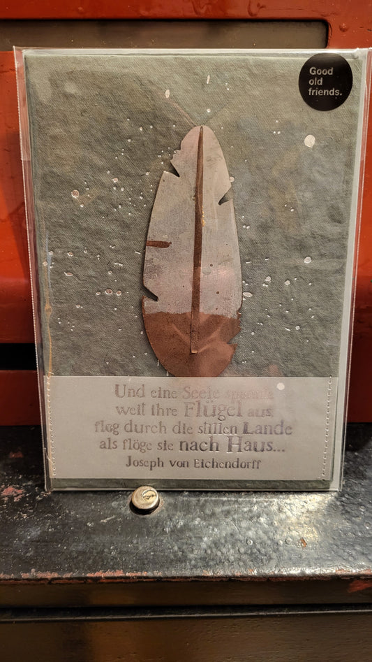 Trauerkarte Feder