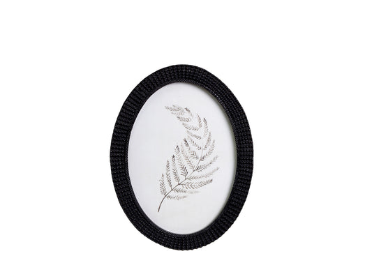 Bilderrahmen oval mit Farnzeichnung