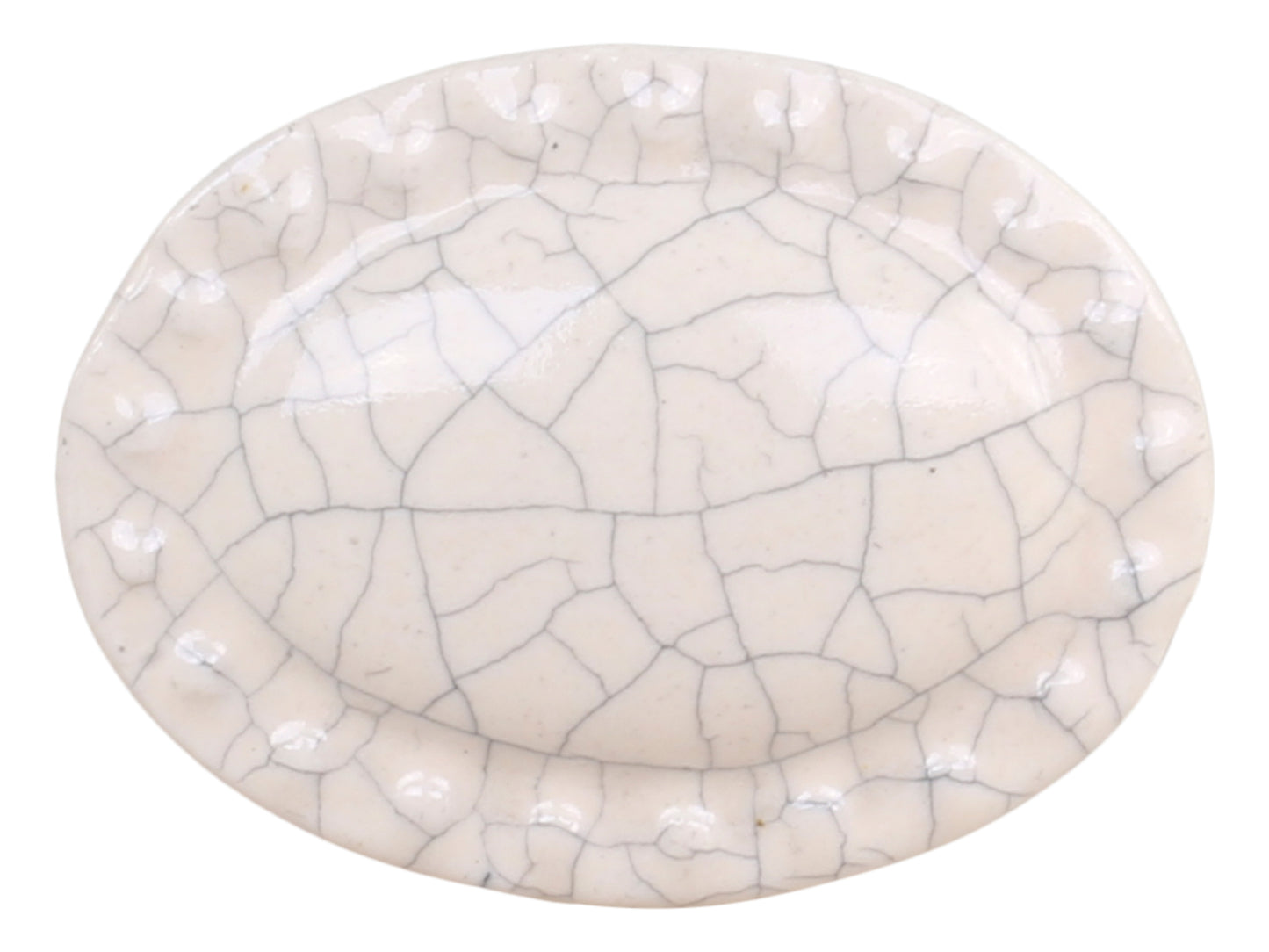 Möbelknopf oval mit Perlenkante krakeliert