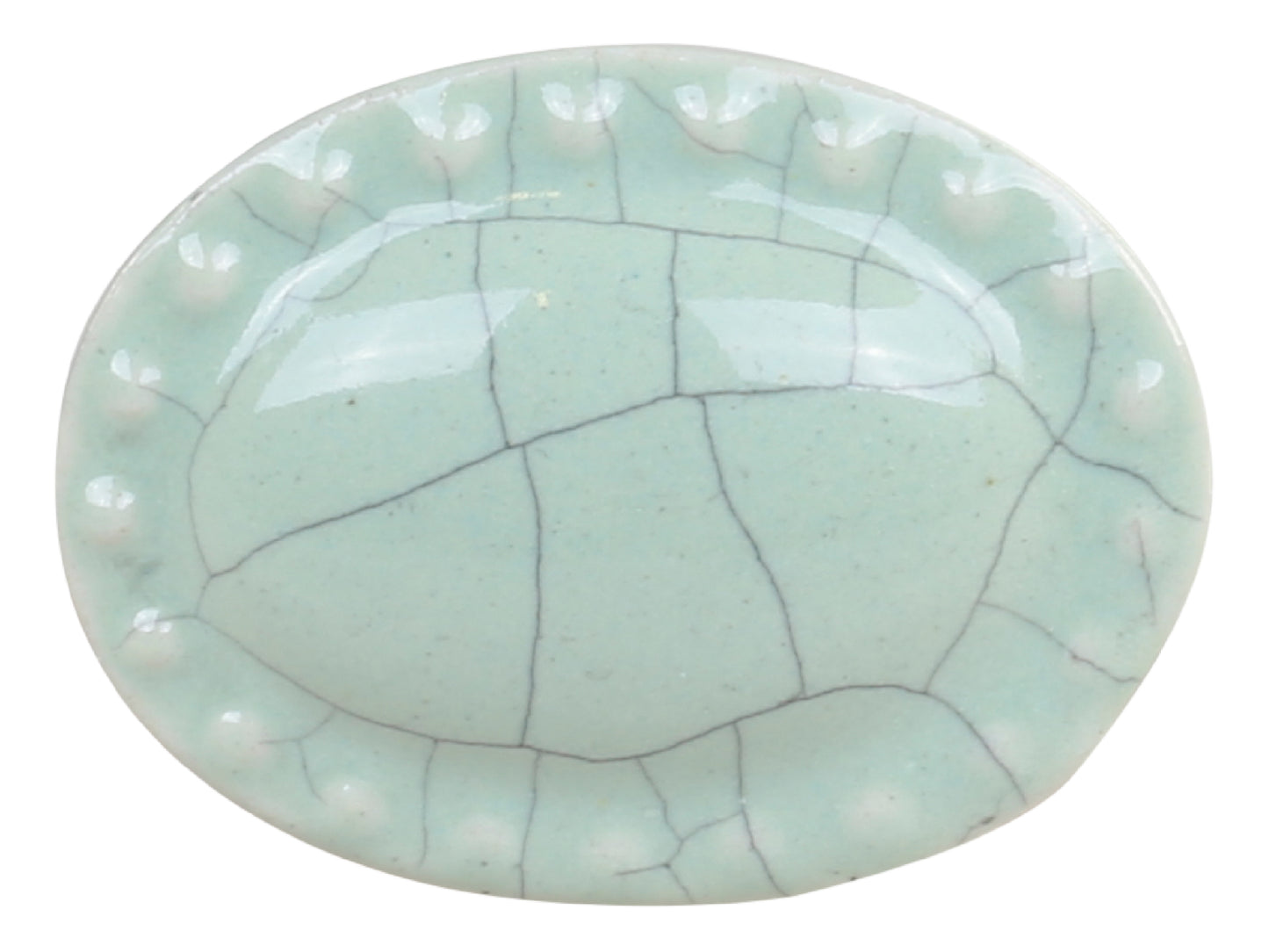 Möbelknopf oval mit Perlenkante krakeliert