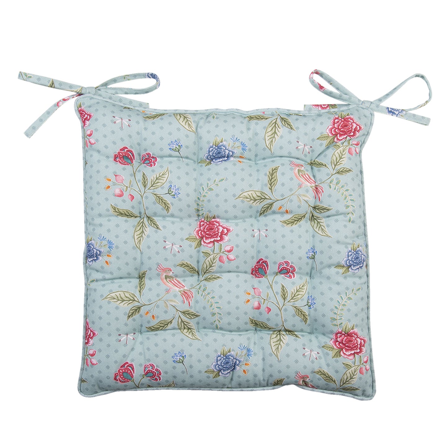 Stuhlkissen mit Blumen Türkis