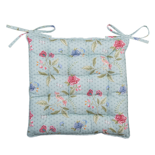 Stuhlkissen mit Blumen Türkis